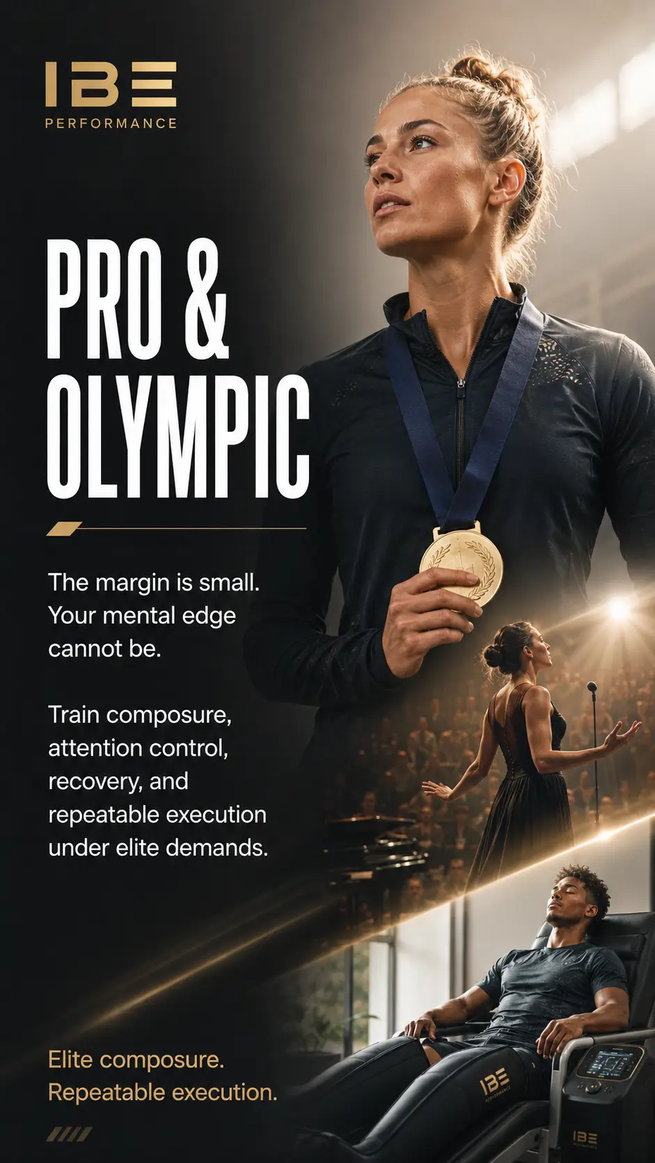 Professional and Olympic-level athlete preparing mentally for elite competition